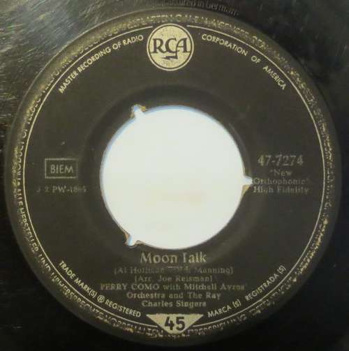 Cover Perry Como - Moon Talk / Beats There A Heart So True (7, Single) Schallplatten Ankauf