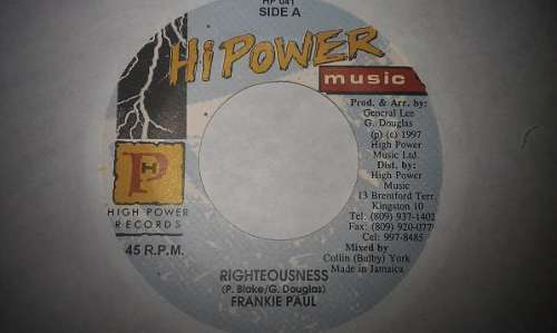 Cover Frankie Paul - Righteousness  (7) Schallplatten Ankauf