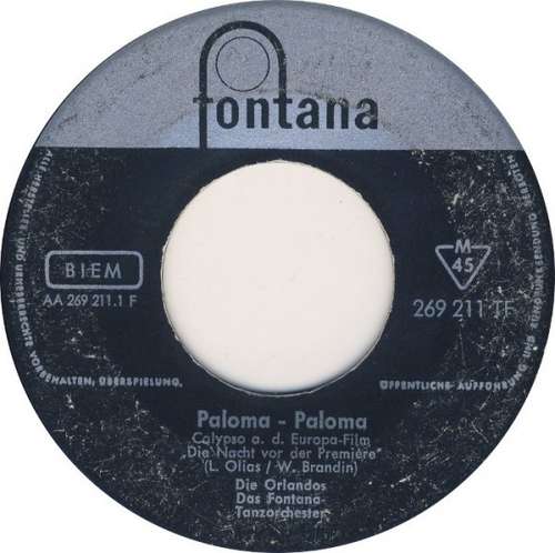 Cover Die Orlandos - Paloma - Paloma / Alaska (Wir Waren Nie Allein) (7, Single) Schallplatten Ankauf