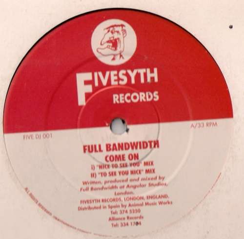 Cover Full Bandwidth - Come On / Bubbles (12, Red) Schallplatten Ankauf
