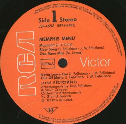 Cover José Feliciano - Memphis Menu (LP, Album) Schallplatten Ankauf