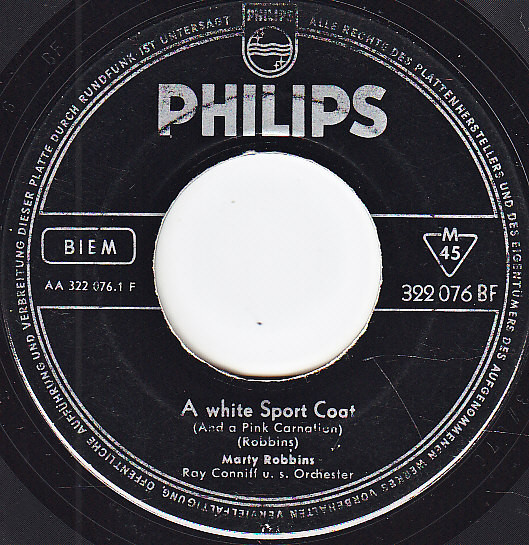 Cover Marty Robbins With Ray Conniff - A White Sport Coat (And A Pink Carnation) (7, Single) Schallplatten Ankauf
