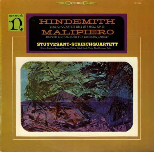 Cover Hindemith* / Malipiero*, Stuyvesant - Streichquartett* - Streichquartett Nr. 1 In F Moll Op. 10 / Rispetti E Strambotti Für Streichquartett (LP) Schallplatten Ankauf
