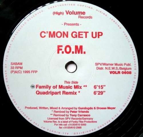 Cover F.O.M. - C'mon Get Up (12) Schallplatten Ankauf