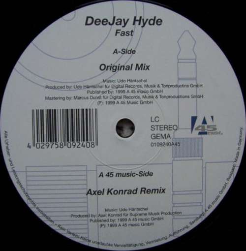 Cover DeeJay Hyde - Fast (12) Schallplatten Ankauf