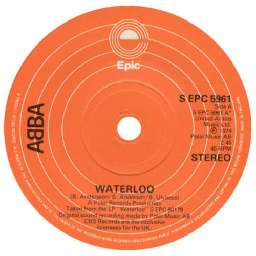 Cover ABBA - Waterloo (7, Single, RE) Schallplatten Ankauf