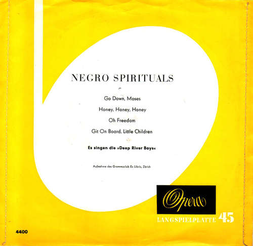 Cover Deep River Boys - Negro Spirituals (7, EP) Schallplatten Ankauf