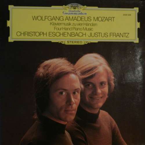 Cover Wolfgang Amadeus Mozart, Christoph Eschenbach · Justus Frantz - Klaviermusik Zu Vier Händen = Four Hand Piano Music (LP, RE) Schallplatten Ankauf