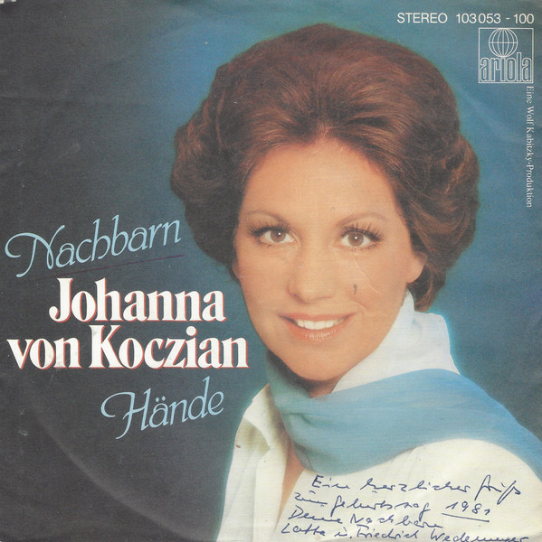 Cover Johanna Von Koczian - Nachbarn (7, Single) Schallplatten Ankauf