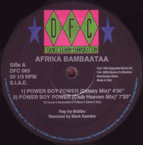 Cover Afrika Bambaataa - Power Boy Power / Save The World (12) Schallplatten Ankauf