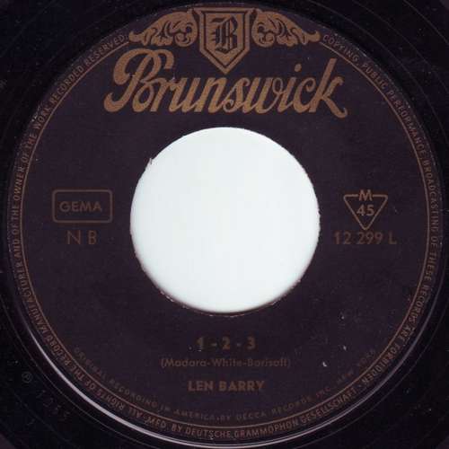 Cover Len Barry - 1-2-3 (7, Single) Schallplatten Ankauf