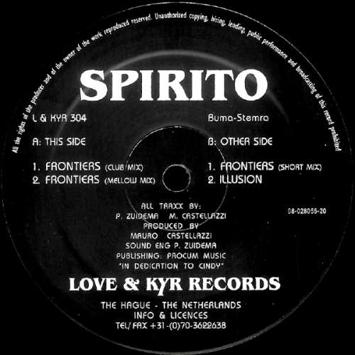 Cover Spirito - Frontiers (12) Schallplatten Ankauf