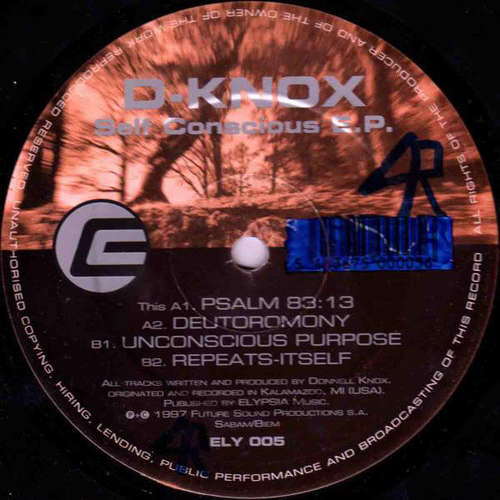 Cover D-Knox - Self Conscious E.P. (12, EP) Schallplatten Ankauf