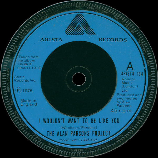 Cover The Alan Parsons Project - I Wouldn't Want To Be Like You (7, Single) Schallplatten Ankauf