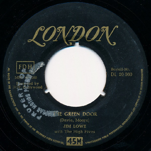 Cover Jim Lowe (2) - The Green Door (7, Single) Schallplatten Ankauf