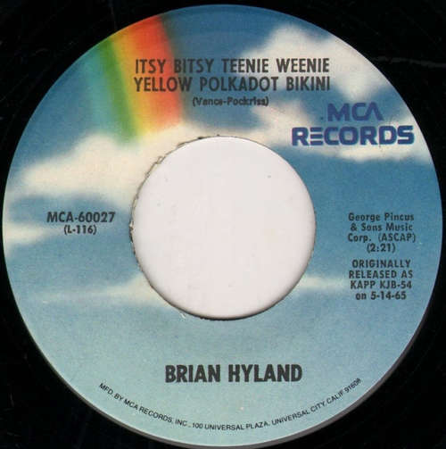 Cover zu Brian Hyland / Jerry Keller - Itsy Bitsy Teenie Weenie Yellow Polkadot Bikini / Here Comes Summer (7, RE) Schallplatten Ankauf