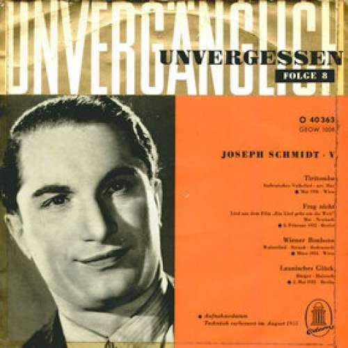 Cover Joseph Schmidt - Joseph Schmidt · V (7) Schallplatten Ankauf