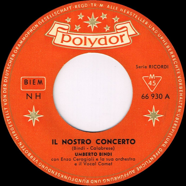 Cover Umberto Bindi Con Enzo Ceragioli E La Sua Orchestra* - Il Nostro Concerto (7, Single, Mono) Schallplatten Ankauf