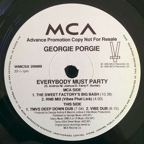 Cover Georgie Porgie - Everybody Must Party (N° 2) (12, Promo) Schallplatten Ankauf