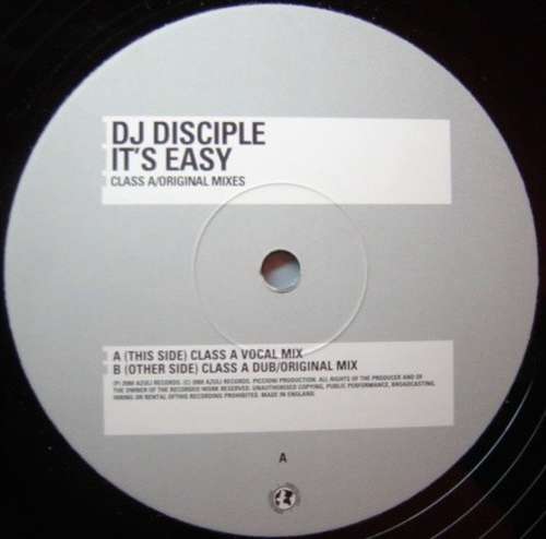 Cover DJ Disciple - It's Easy (12) Schallplatten Ankauf