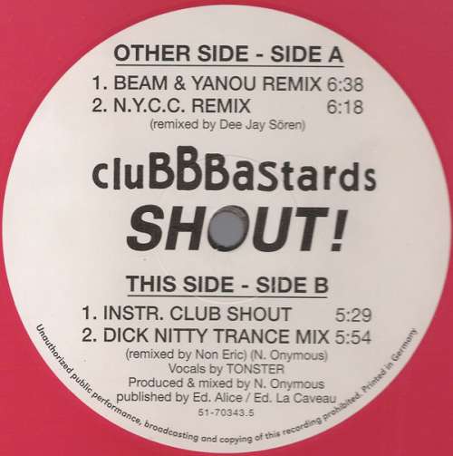 Cover Clubbbastards* - Shout! (12) Schallplatten Ankauf