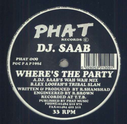 Cover DJ Saab - Where's The Party (12) Schallplatten Ankauf