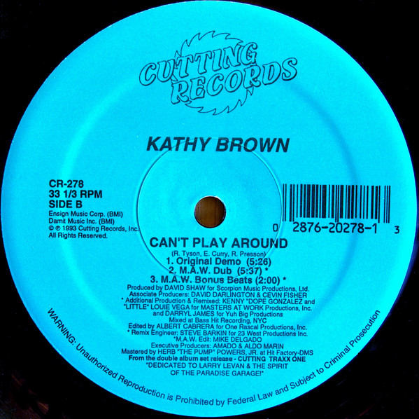 Cover Kathy Brown - Can't Play Around (12) Schallplatten Ankauf