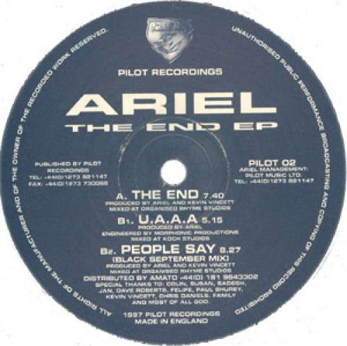 Cover Ariel (3) - The End EP (12, EP) Schallplatten Ankauf