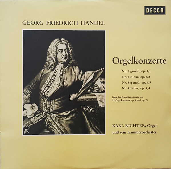 Cover Georg Friedrich Händel - Karl Richter ,Orgel Und Sein Kammerorchester* - Orgelkonzerte Op. 4 Nr. 1-4 (LP, Album) Schallplatten Ankauf