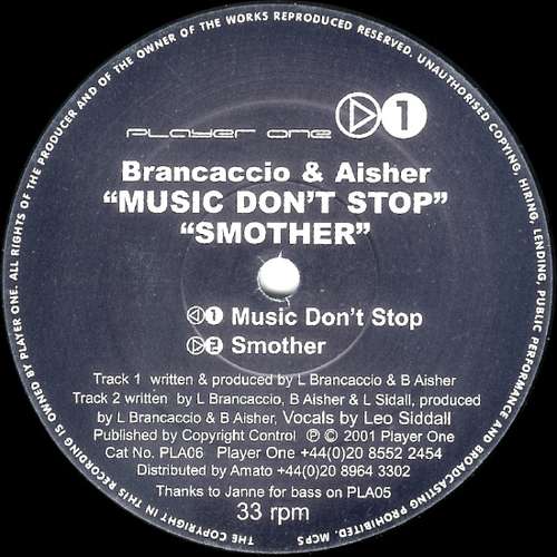 Cover Brancaccio & Aisher - Music Don't Stop (12) Schallplatten Ankauf