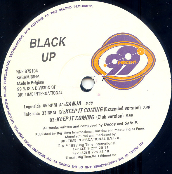 Cover Black Up - Ganja / Keep It Coming (12) Schallplatten Ankauf