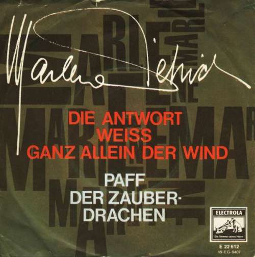 Cover Marlene Dietrich - Die Antwort Weiss Ganz Allein Der Wind (7, Mono) Schallplatten Ankauf