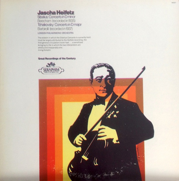 Cover Jascha Heifetz, Sibelius*, Beecham* / Tchaikovsky*, Barbirolli*, London Philharmonic Orchestra* - Concerto In D Minor / Concerto In D Major (LP, Comp, Mono) Schallplatten Ankauf