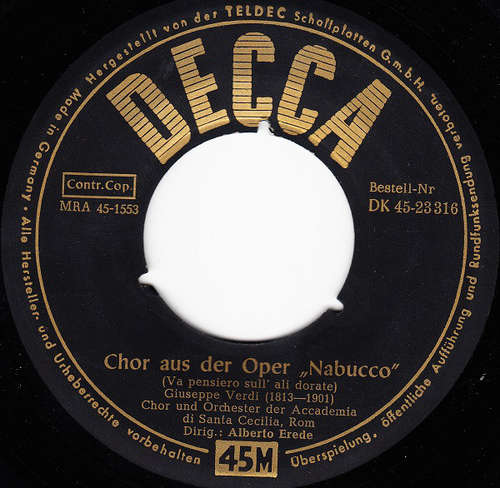 Bild Giuseppe Verdi / Alberto Erede - Chor Aus Der Oper Nabucco / Chor Der Kreuzfarher A.D. Oper I Lombardi (7, Mono) Schallplatten Ankauf