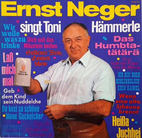 Cover Ernst Neger - Singt Toni Hämmerle (LP, Album) Schallplatten Ankauf