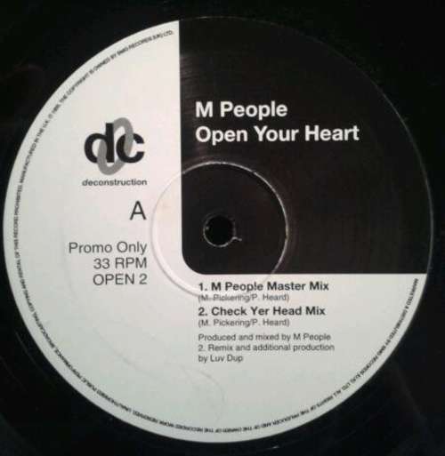 Cover M People - Open Your Heart (12, Promo) Schallplatten Ankauf