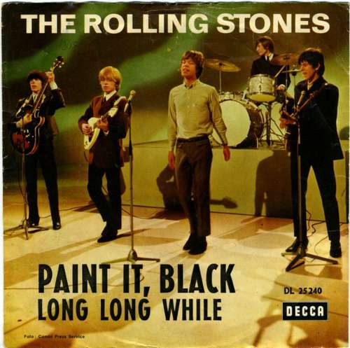 Cover The Rolling Stones - Paint It, Black / Long Long While (7, Single, Mono, RP) Schallplatten Ankauf