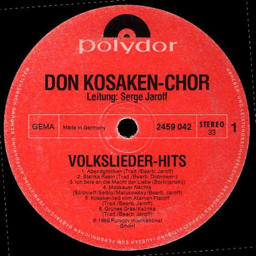 Cover Don Kosaken Chor Serge Jaroff - Volkslieder Hits (LP, Comp) Schallplatten Ankauf