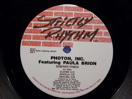 Cover Photon, Inc.* Featuring Paula Brion - Generate Power (12, RP) Schallplatten Ankauf