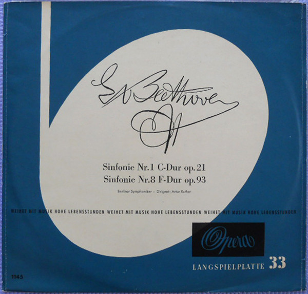 Bild Ludwig van Beethoven, Artur Rother · Berliner Symphoniker - Sinfonie Nr. 1 C-Dur Op. 21 / Sinfonie Nr. 8 F-Dur Op. 93 (LP, Mono) Schallplatten Ankauf