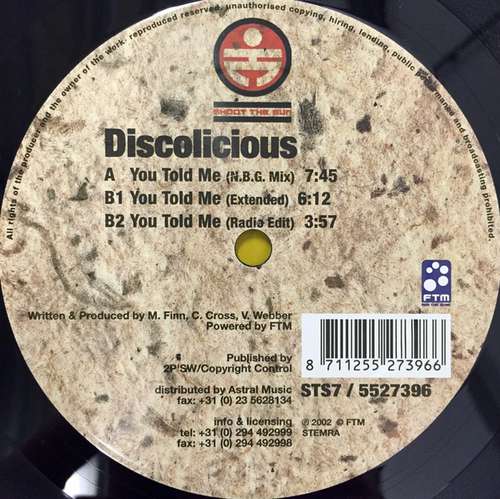 Cover Discolicious - You Told Me (12) Schallplatten Ankauf