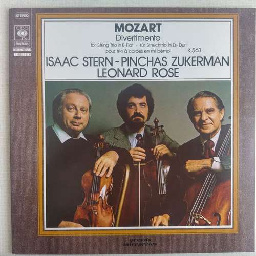 Cover Mozart*, Isaac Stern, Pinchas Zukerman, Leonard Rose - Divertimento For String Trio In E-Flat, K. 563 (LP, Album, Gat) Schallplatten Ankauf