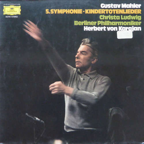 Cover Gustav Mahler, Christa Ludwig, Berliner Philharmoniker · Herbert von Karajan - 5. Symphonie - Kindertotenlieder (2xLP, Club) Schallplatten Ankauf