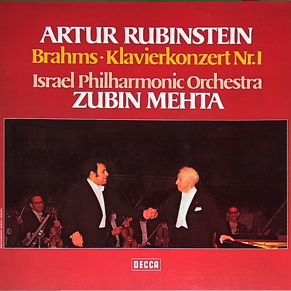 Cover Artur Rubinstein*, Brahms* • Israel Philharmonic Orchestra, Zubin Mehta - Klavierkonzert Nr.1 (LP, Album) Schallplatten Ankauf
