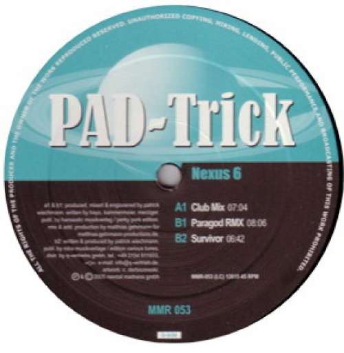 Cover PAD-Trick - Nexus 6 (12) Schallplatten Ankauf