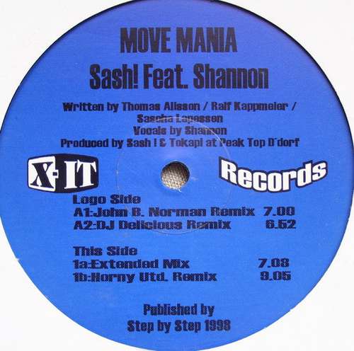 Cover Sash! Feat. Shannon - Move Mania (12) Schallplatten Ankauf