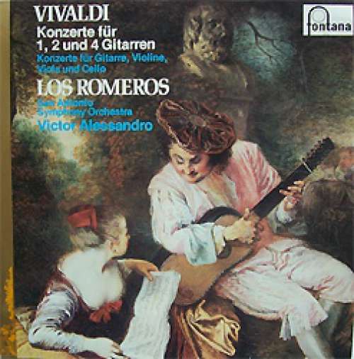 Cover Vivaldi* - Los Romeros*, San Antonio Symphony Orchestra, Victor Alessandro - Konzerte Für 1, 2 Und 4 Gitarren / Konzerte Für Gitarre, Violine, Viola Und Cello (LP, RE) Schallplatten Ankauf