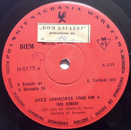 Cover Trio Komedy - Jazz Jamboree 1960 Nr 4 (7, EP, Mono) Schallplatten Ankauf