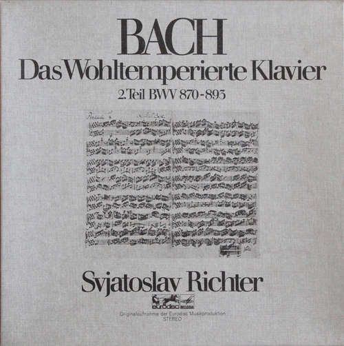 Cover Bach*, Svjatoslav Richter* - Das Wohltemperierte Klavier (2. Teil BWV 870-893) (3xLP, Album, RE + Box, RE) Schallplatten Ankauf