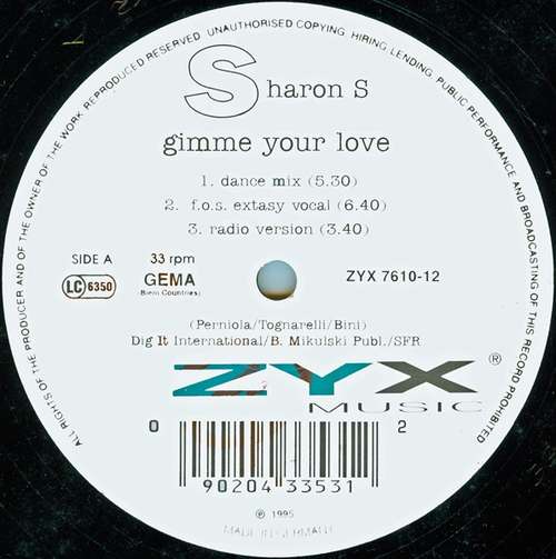 Cover Sharon S - Gimme Your Love (12) Schallplatten Ankauf